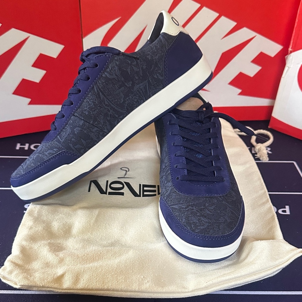 Novella Royale Blue Patterned Men's Sneakers